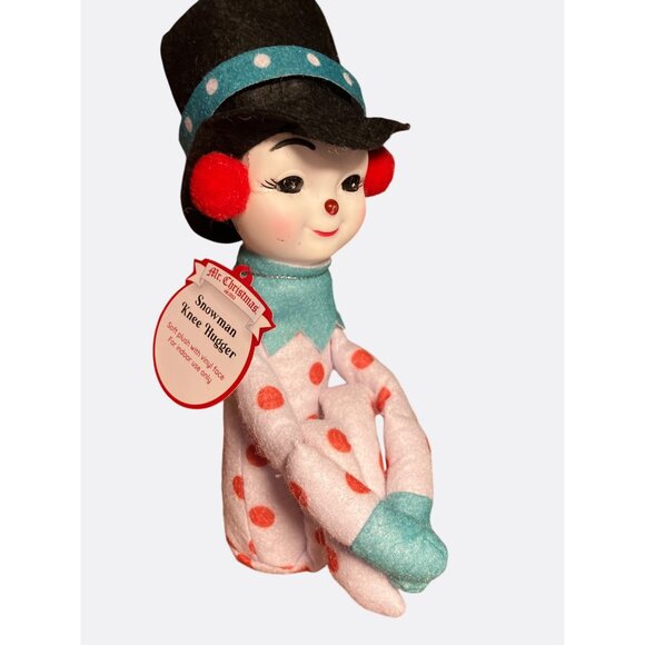 Mr. Christmas Snowman Knee Hugger Soft Plush With Vinyl Face Indoor Use Only - Picture 2 of 10